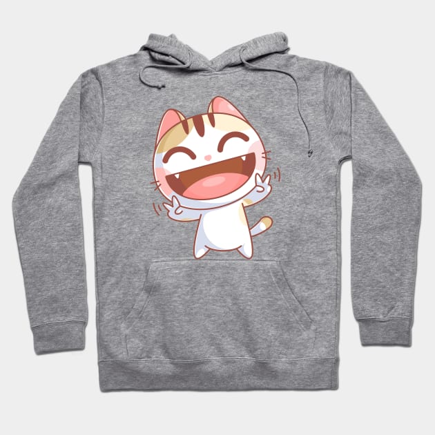 Cute cat is laughing Hoodie by Wawadzgnstuff